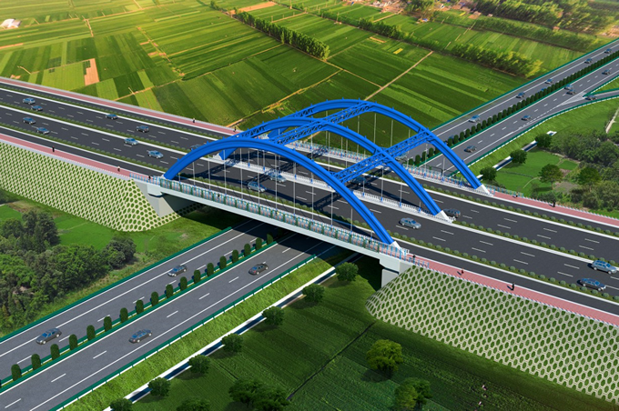 S316巢廬路廬城至桐城段改造工程上跨G3高速路(圖1)